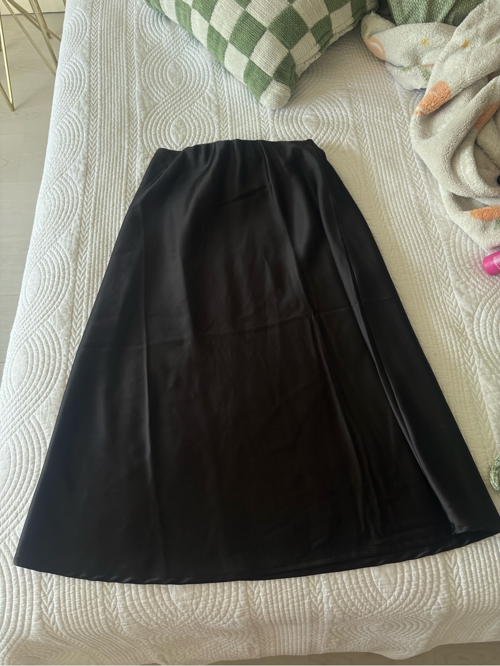 Elegant Black A-Line Midi Skirt